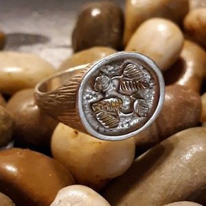 Mens Black Hills Sterling Silver Ring Sz 12